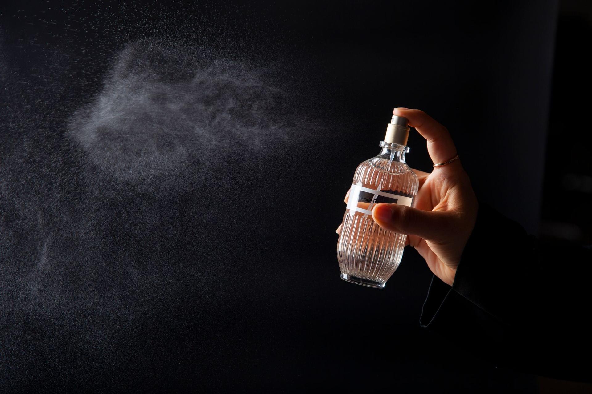 A Maison du Scent perfume bottle in warm afternoon light